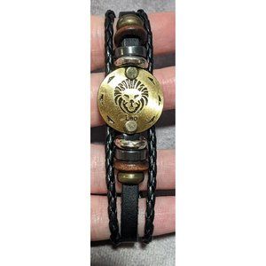 Zodiac Leo Wood Hematite Bracelet